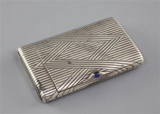 A late 19th/early 20th century Russian 84 zolotnik silver cigarette case, 4 oz.
